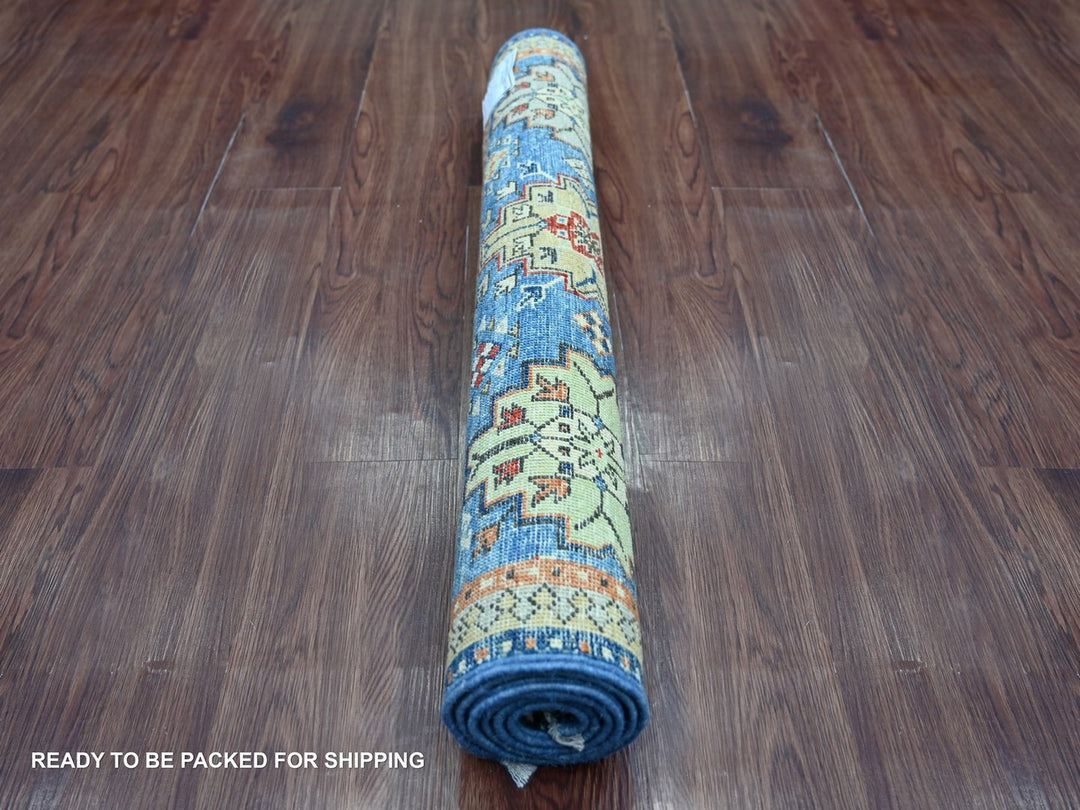 3'0" x 4'9" New Hand Knotted Blue Wool Rectangle Oriental Rug - MOA10222539