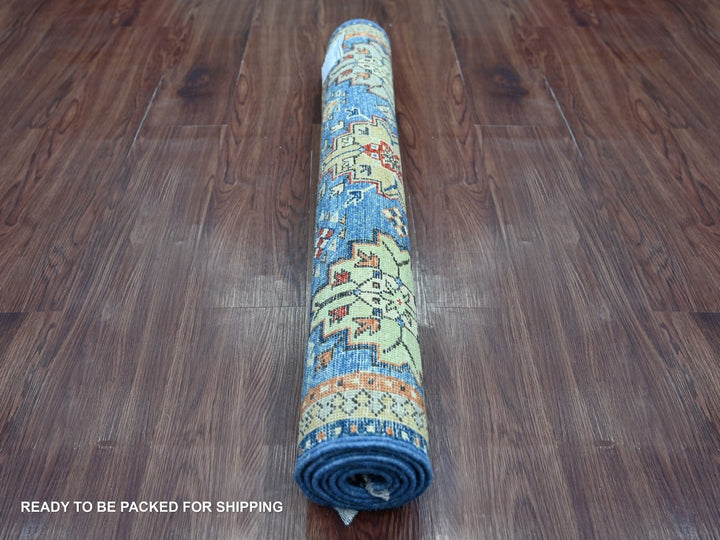 3'0" x 4'9" New Hand Knotted Blue Wool Rectangle Oriental Rug - MOA10222539
