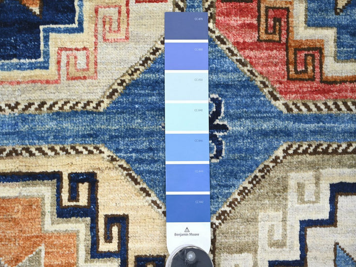 6'0" x 8'10" New Hand Knotted Blue Wool Rectangle Oriental Rug - MOA10222540