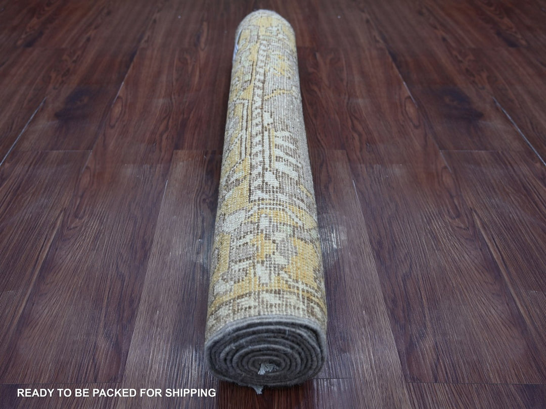 2'8" x 7'10" New Hand Knotted Brown Wool Runner Oriental Rug - MOA10222542