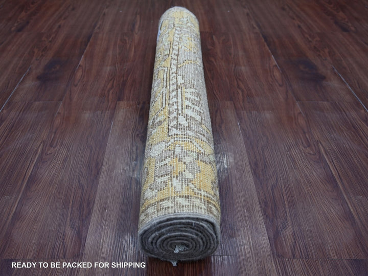 2'8" x 7'10" New Hand Knotted Brown Wool Runner Oriental Rug - MOA10222542