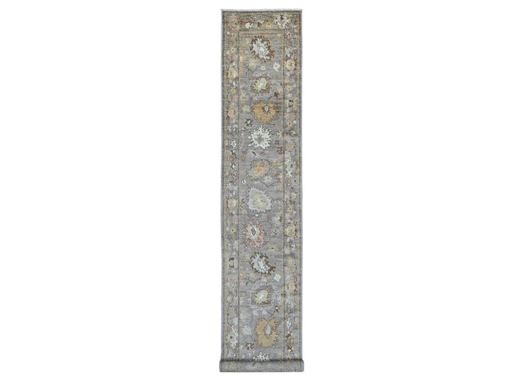 2'7" x 17'2" New Hand Knotted Brown Wool Runner Oriental Rug - MOA10222544