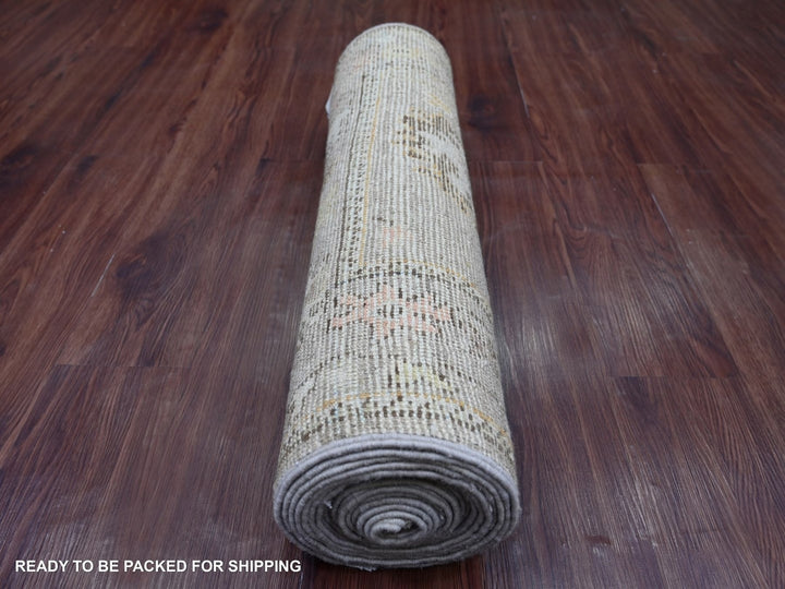 2'7" x 17'2" New Hand Knotted Brown Wool Runner Oriental Rug - MOA10222544