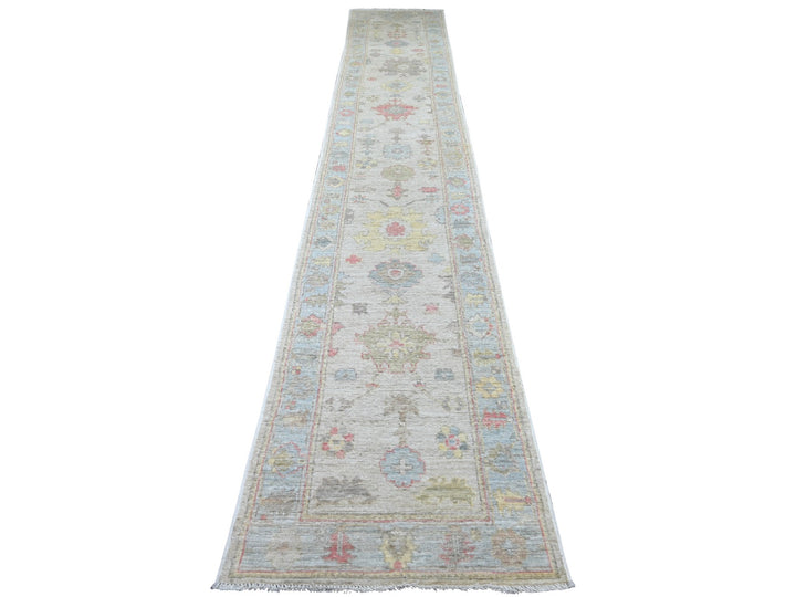 2'6" x 15'5" New Hand Knotted Ivory Wool Runner Oriental Rug - MOA10222545