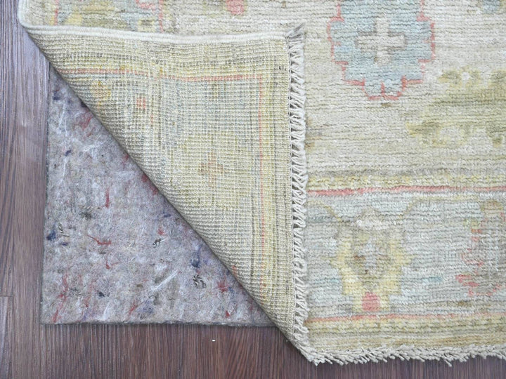 2'6" x 15'5" New Hand Knotted Ivory Wool Runner Oriental Rug - MOA10222545