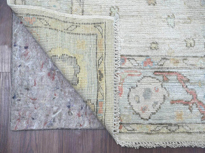 3'11" x 9'7" New Hand Knotted Grey Wool Runner Oriental Rug - MOA10222546