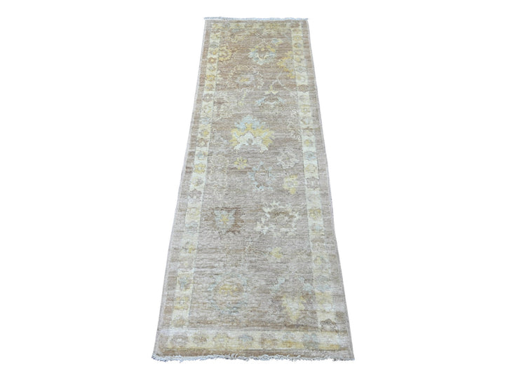 2'1" x 6'2" New Hand Knotted Brown Wool Runner Oriental Rug - MOA10222547