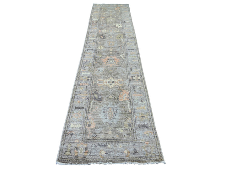 2'11" x 12'9" New Hand Knotted Brown Wool Runner Oriental Rug - MOA10222548
