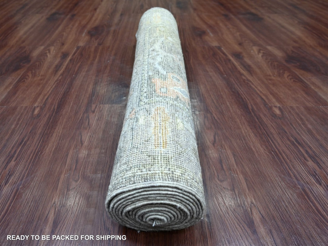 2'11" x 12'9" New Hand Knotted Brown Wool Runner Oriental Rug - MOA10222548