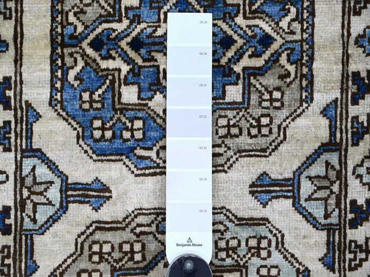 2'7" x 11'8" New Hand Knotted Ivory Wool Runner Oriental Rug - MOA10222550