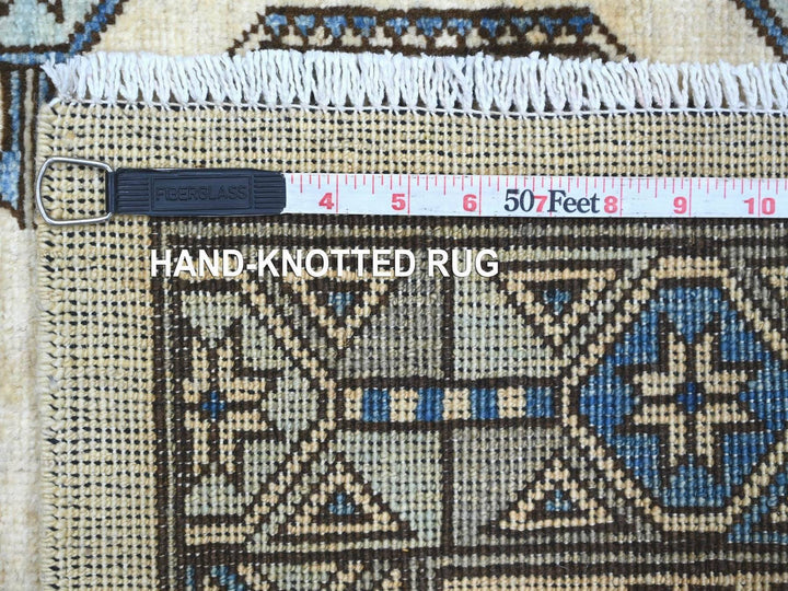 2'7" x 11'8" New Hand Knotted Ivory Wool Runner Oriental Rug - MOA10222550