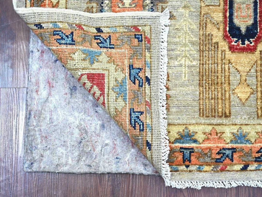 2'6" x 8'3" New Hand Knotted Grey Wool Runner Oriental Rug - MOA10222553