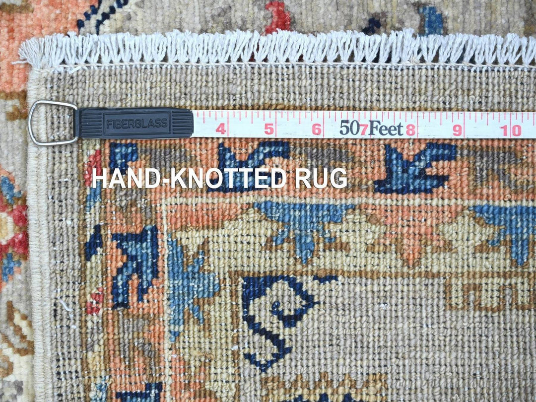 2'6" x 8'3" New Hand Knotted Grey Wool Runner Oriental Rug - MOA10222553