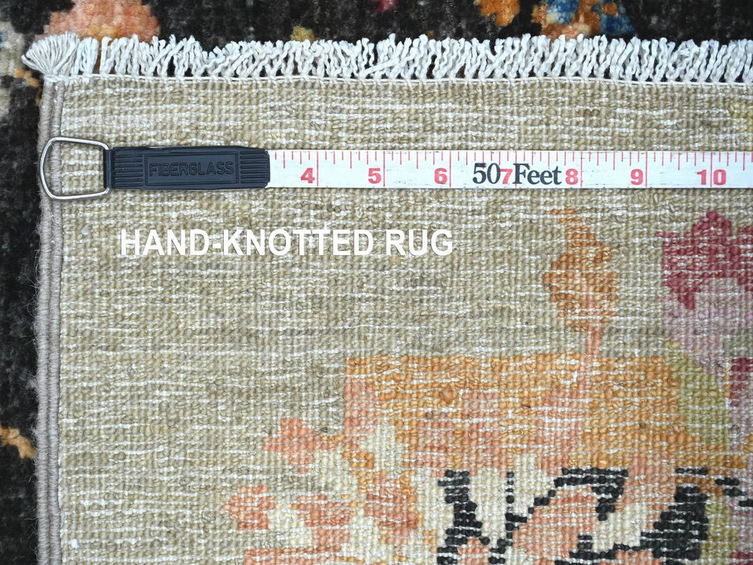 3'0" x 11'10" New Hand Knotted Black Wool Runner Oriental Rug - MOA10222558