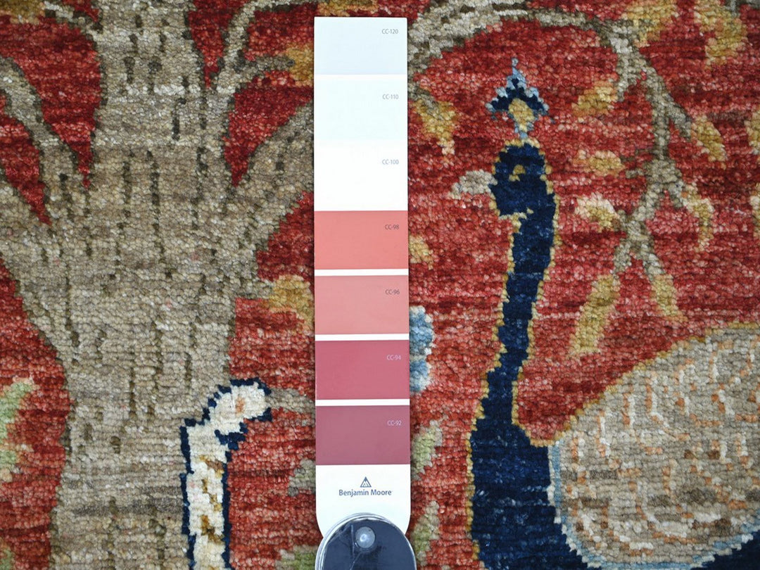 4'0" x 12'2" New Hand Knotted Red Wool Runner Oriental Rug - MOA10222563