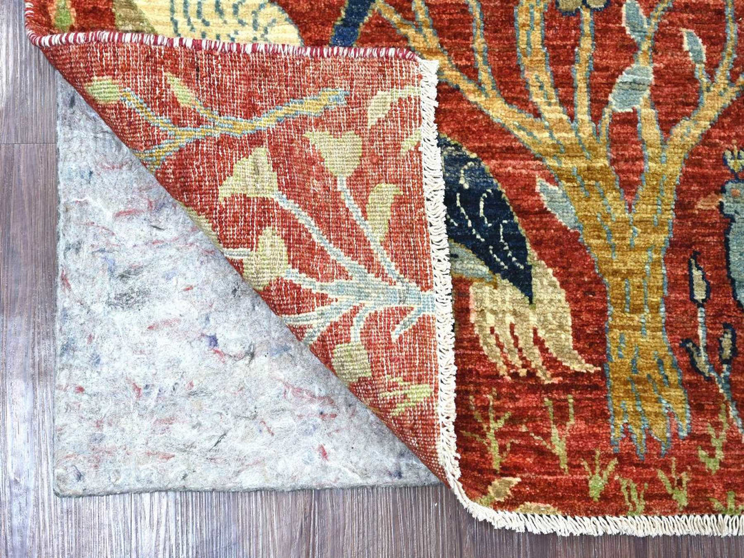 2'7" x 6'4" New Hand Knotted Red Wool Runner Oriental Rug - MOA10222564