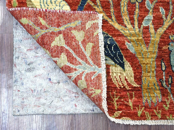 2'7" x 6'4" New Hand Knotted Red Wool Runner Oriental Rug - MOA10222564