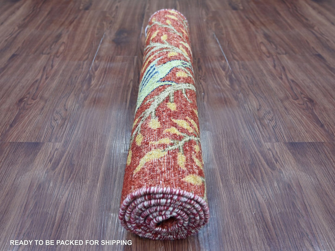 2'7" x 6'4" New Hand Knotted Red Wool Runner Oriental Rug - MOA10222564