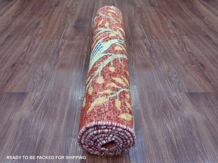 2'7" x 6'4" New Hand Knotted Red Wool Runner Oriental Rug - MOA10222564