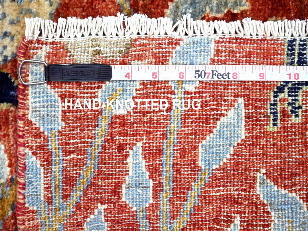 2'6" x 11'11" New Hand Knotted Red Wool Runner Oriental Rug - MOA10222565