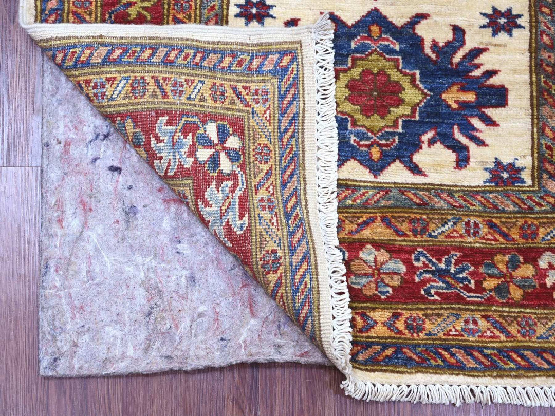2'8" x 12'1" New Hand Knotted Ivory Wool Runner Oriental Rug - MOA10222566