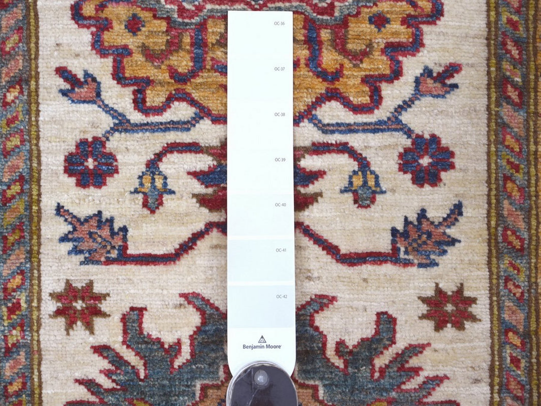 2'8" x 12'1" New Hand Knotted Ivory Wool Runner Oriental Rug - MOA10222566
