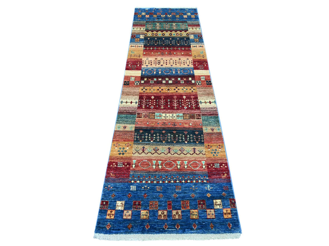 2'5" x 8'3" New Hand Knotted Multicolored Wool Runner Oriental Rug - MOA10222567