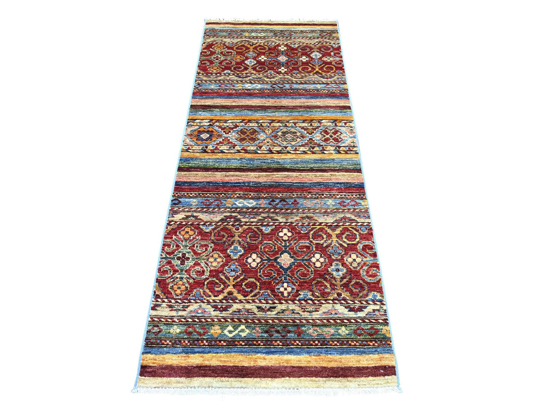 2'7" x 6'7" New Hand Knotted Multicolored Wool Runner Oriental Rug - MOA10222568