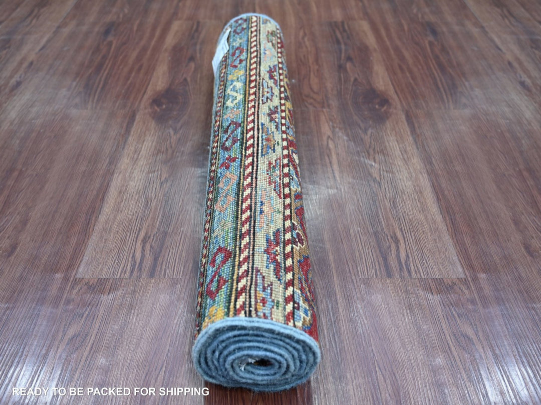 2'7" x 6'7" New Hand Knotted Multicolored Wool Runner Oriental Rug - MOA10222568