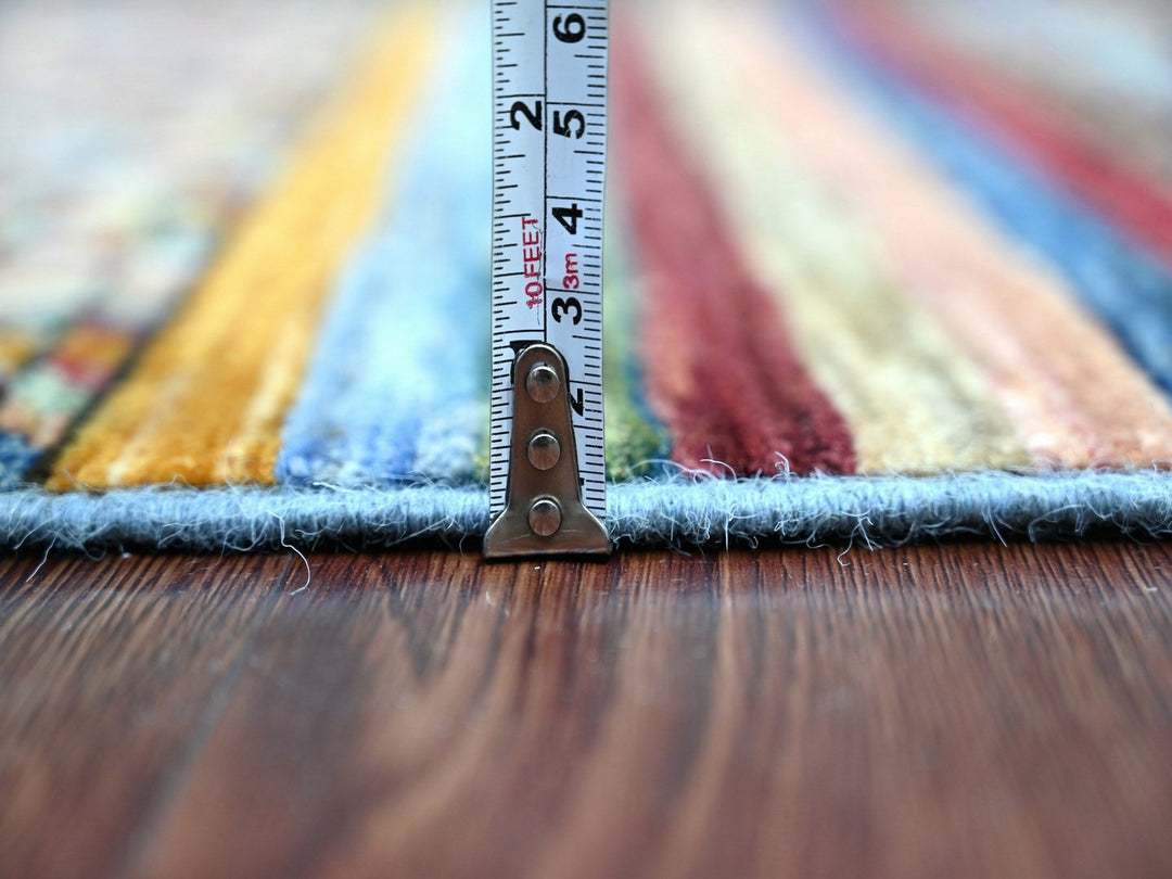 2'7" x 6'7" New Hand Knotted Multicolored Wool Runner Oriental Rug - MOA10222568