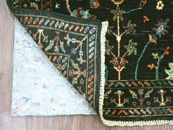 2'11" x 4'0" New Hand Knotted Black Wool Rectangle Oriental Rug - MOA10222570