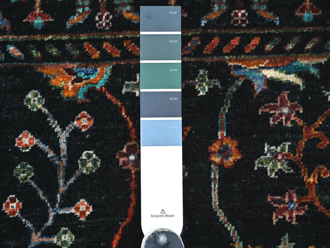 2'11" x 4'0" New Hand Knotted Black Wool Rectangle Oriental Rug - MOA10222570
