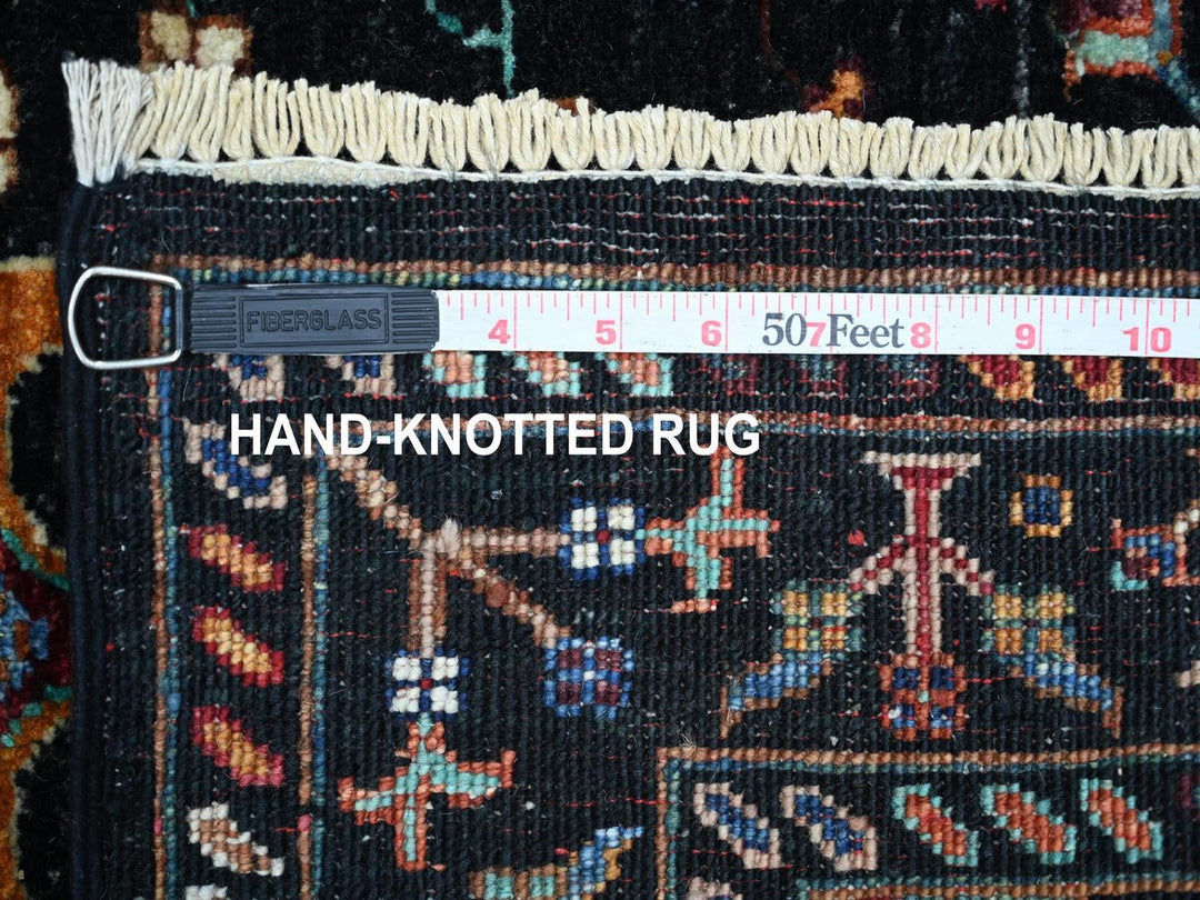 2'11" x 4'0" New Hand Knotted Black Wool Rectangle Oriental Rug - MOA10222570