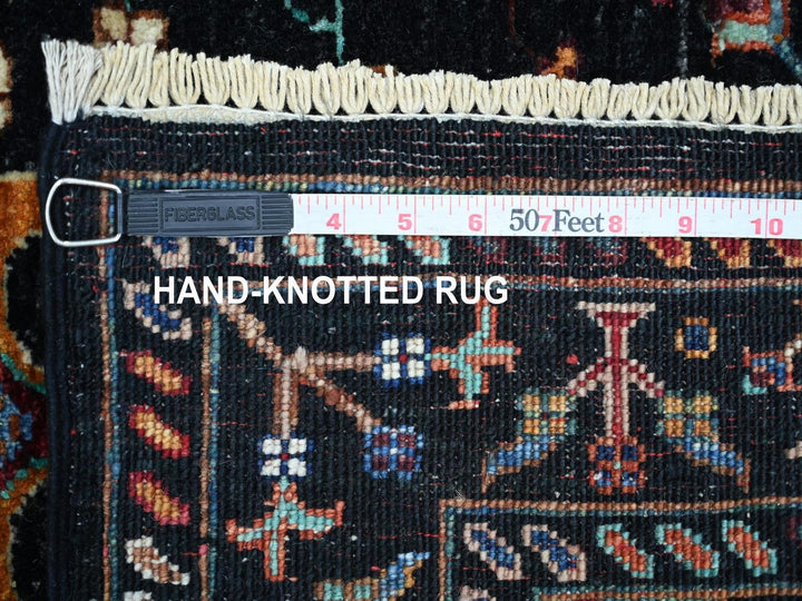 2'11" x 4'0" New Hand Knotted Black Wool Rectangle Oriental Rug - MOA10222570