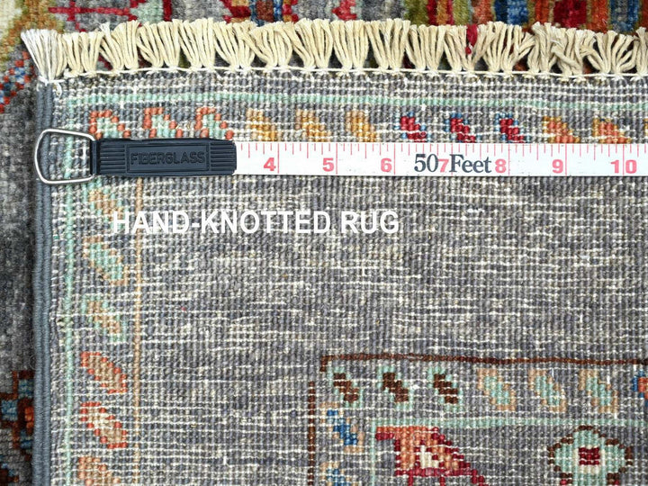 2'9" x 4'2" New Hand Knotted Grey Wool Rectangle Oriental Rug - MOA10222571