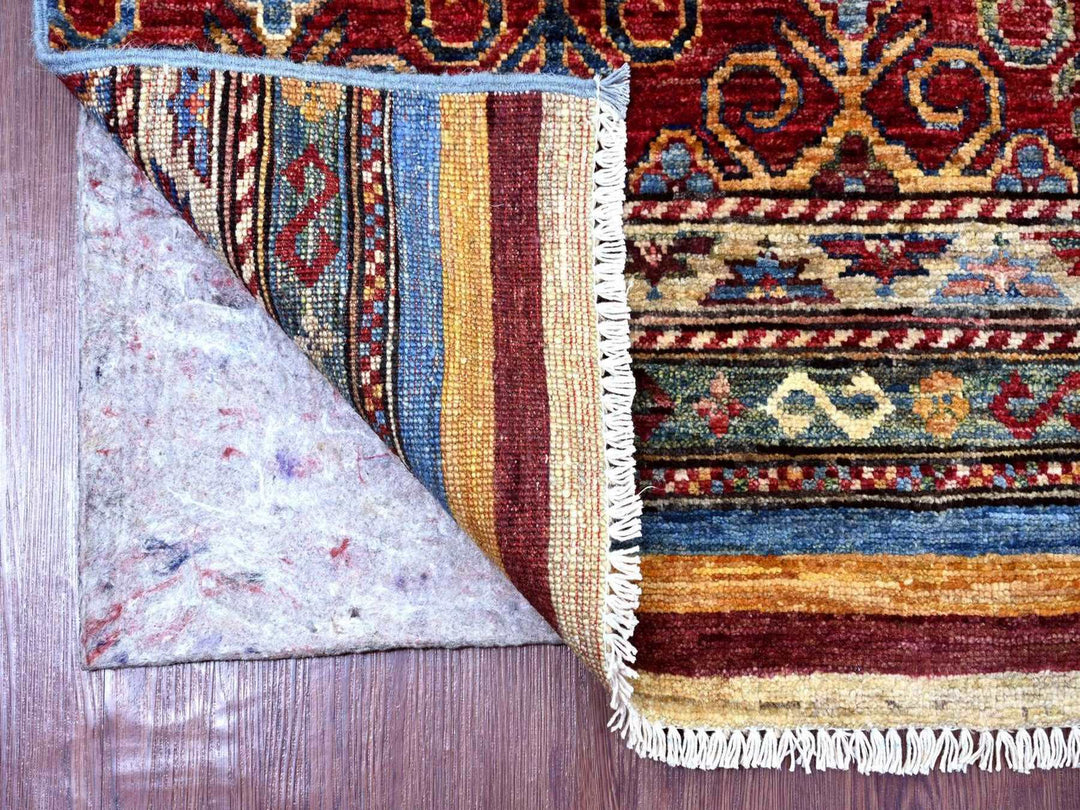 2'5" x 6'7" New Hand Knotted Multicolored Wool Runner Oriental Rug - MOA10222572