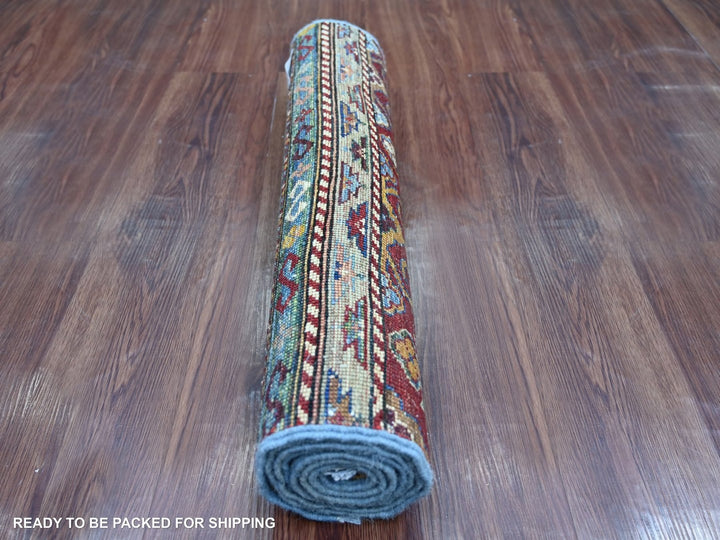 2'5" x 6'7" New Hand Knotted Multicolored Wool Runner Oriental Rug - MOA10222572