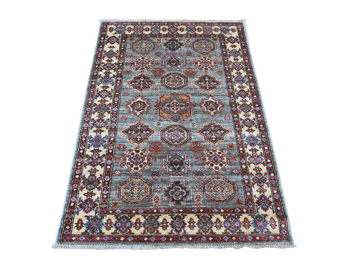 3'6" x 4'11" New Hand Knotted Grey Wool Rectangle Oriental Rug - MOA10222575
