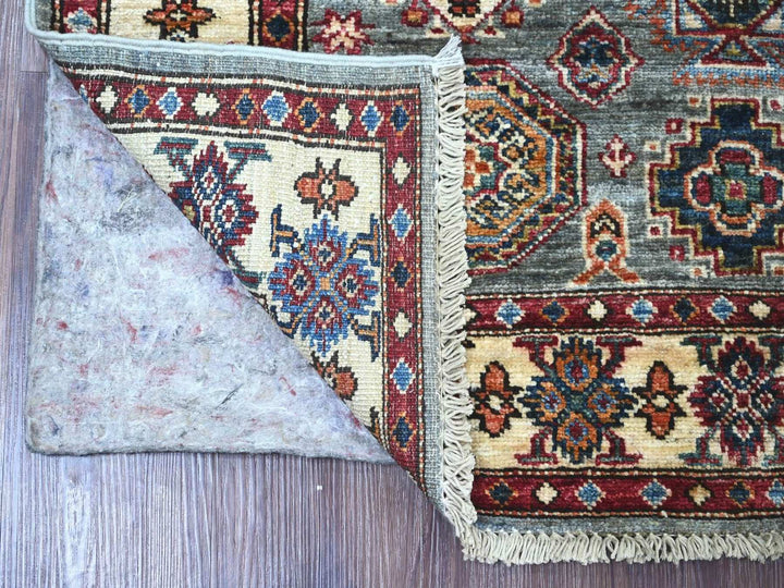 3'6" x 4'11" New Hand Knotted Grey Wool Rectangle Oriental Rug - MOA10222575