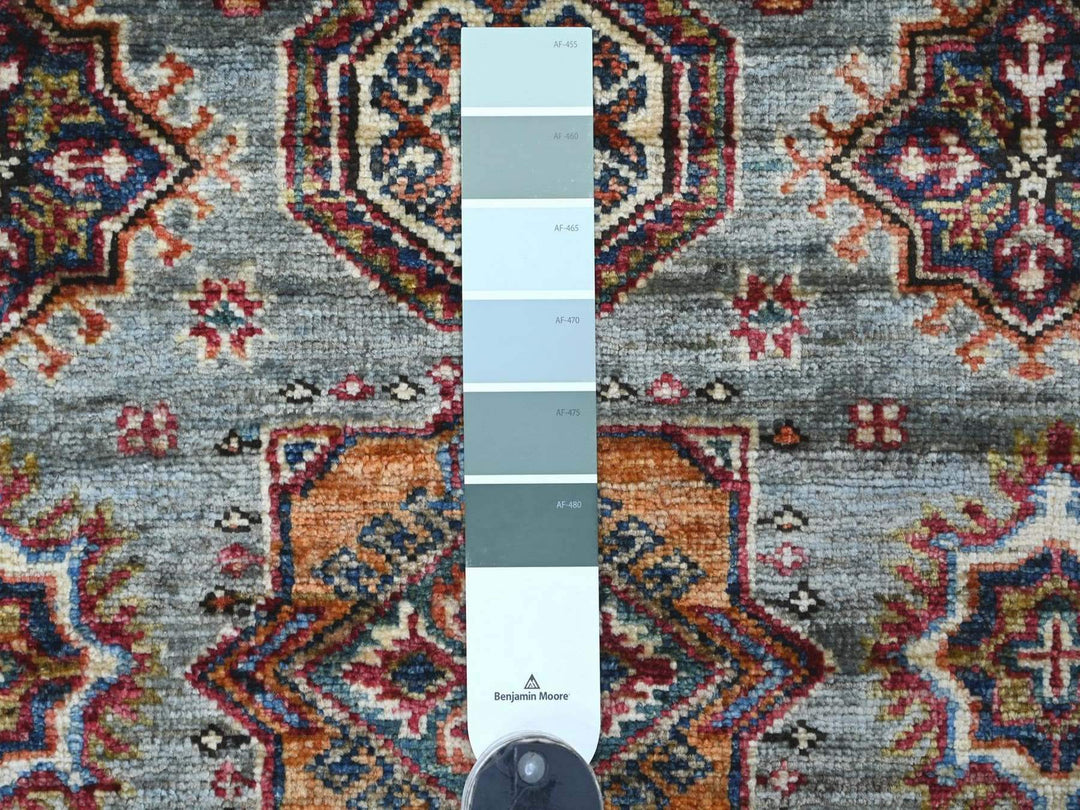 3'6" x 4'11" New Hand Knotted Grey Wool Rectangle Oriental Rug - MOA10222575