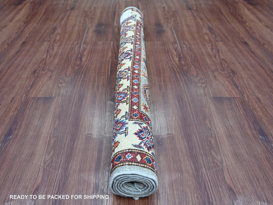 3'6" x 4'11" New Hand Knotted Grey Wool Rectangle Oriental Rug - MOA10222575