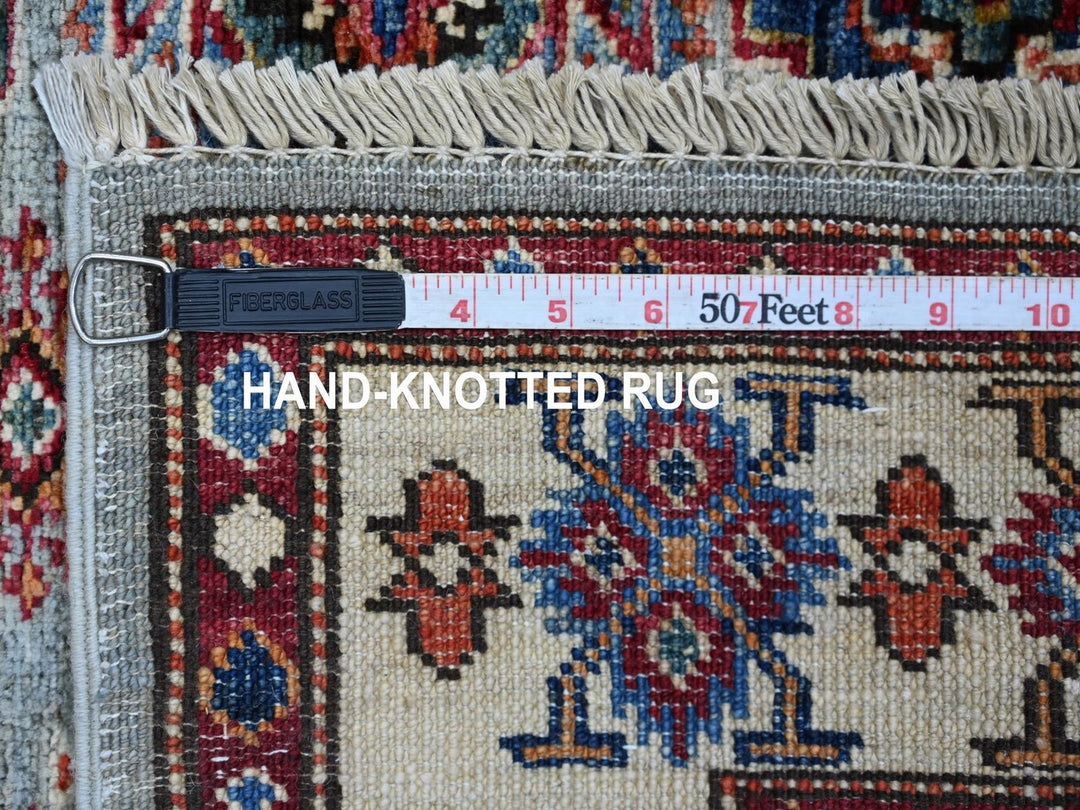 3'6" x 4'11" New Hand Knotted Grey Wool Rectangle Oriental Rug - MOA10222575