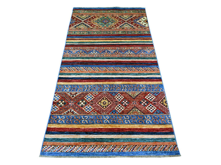 3'4" x 6'3" New Hand Knotted Multicolored Wool Runner Oriental Rug - MOA10222577