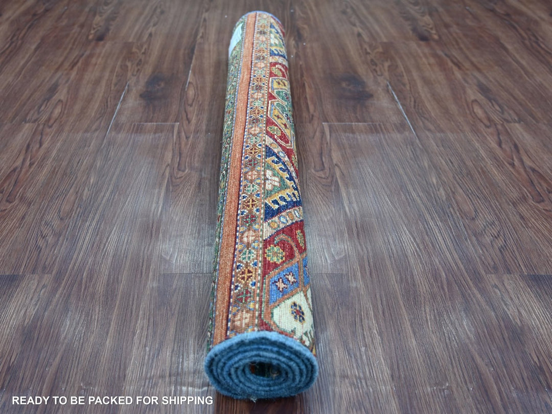 3'4" x 6'3" New Hand Knotted Multicolored Wool Runner Oriental Rug - MOA10222577