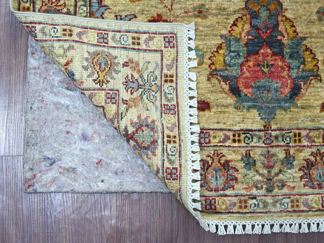3'7" x 4'10" New Hand Knotted Ivory Wool Rectangle Oriental Rug - MOA10222578