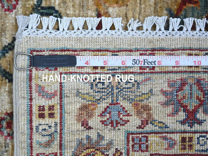 3'7" x 4'10" New Hand Knotted Ivory Wool Rectangle Oriental Rug - MOA10222578