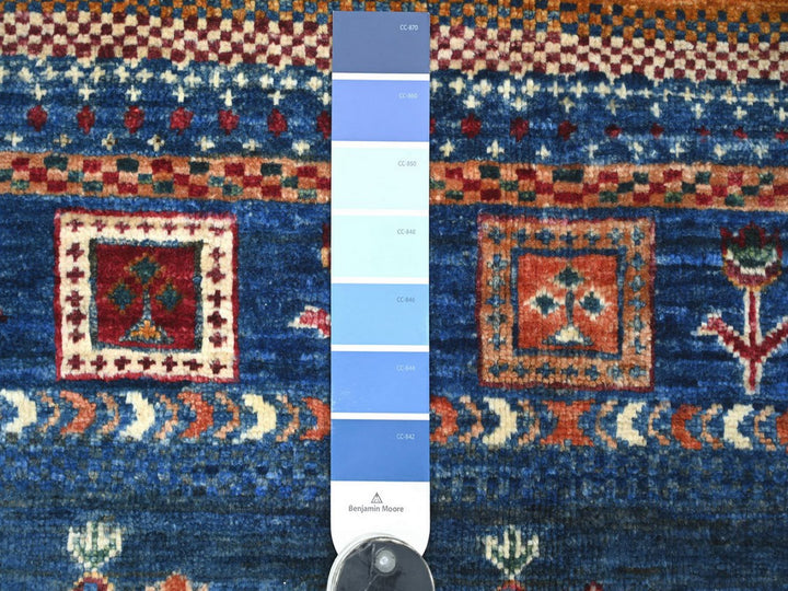 3'4" x 4'11" New Hand Knotted Blue Wool Rectangle Oriental Rug - MOA10222579