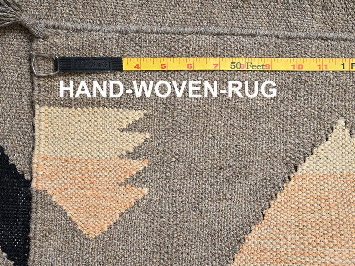 7'11" x 10'3" New Hand Woven Brown Wool Rectangle Oriental Rug - MOA1022257