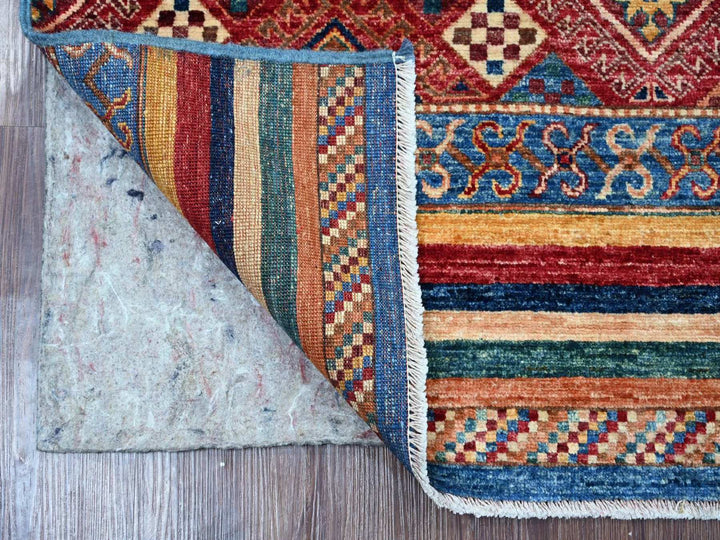 3'3" x 6'3" New Hand Knotted Multicolored Wool Runner Oriental Rug - MOA10222581