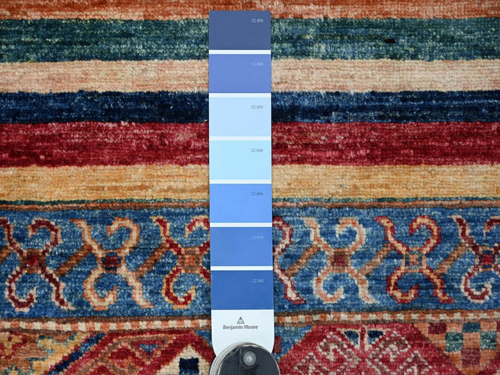 3'3" x 6'3" New Hand Knotted Multicolored Wool Runner Oriental Rug - MOA10222581